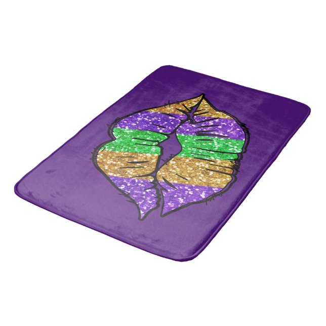 Tapete De Banheiro Mardi Gras Kiss Bath Mat (Angulado)