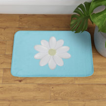 Margarida Branca Moderna Aqua Blue Bath Mat