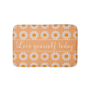 Tapete De Banheiro Margarida Floral Laranja Retro