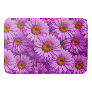 Tapete De Banheiro Margarida floral magenta-rosa-escura elegante