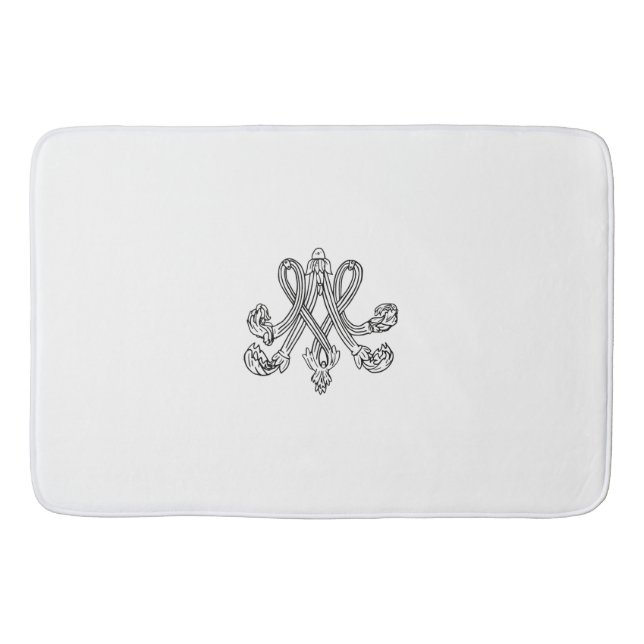 Tapete De Banheiro Marie Antoinette – Monogramm – Monogram initials (Frente)