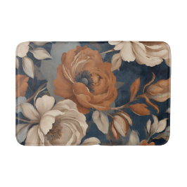 Tapete De Banheiro Marinho Azul Ferrugem Laranja Moderna Farmhouse Fl