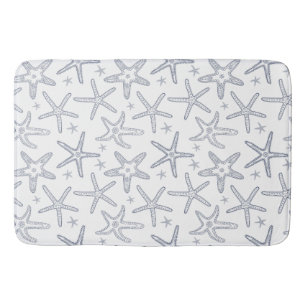 Tapete De Banheiro Marinho de Starfish Impressão de Sealife Azul e Br
