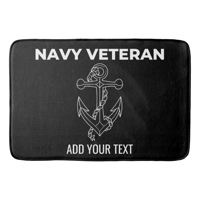 Tapete De Banheiro Marinho Veterano Personalizado Bath Mat (Frente)