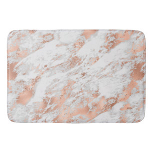 Tapete De Banheiro Mármaco branco Dourado Rosa bonito