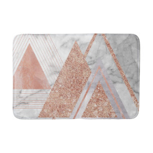Tapete De Banheiro mármore geométrico branco rosa de ouro-chic escand