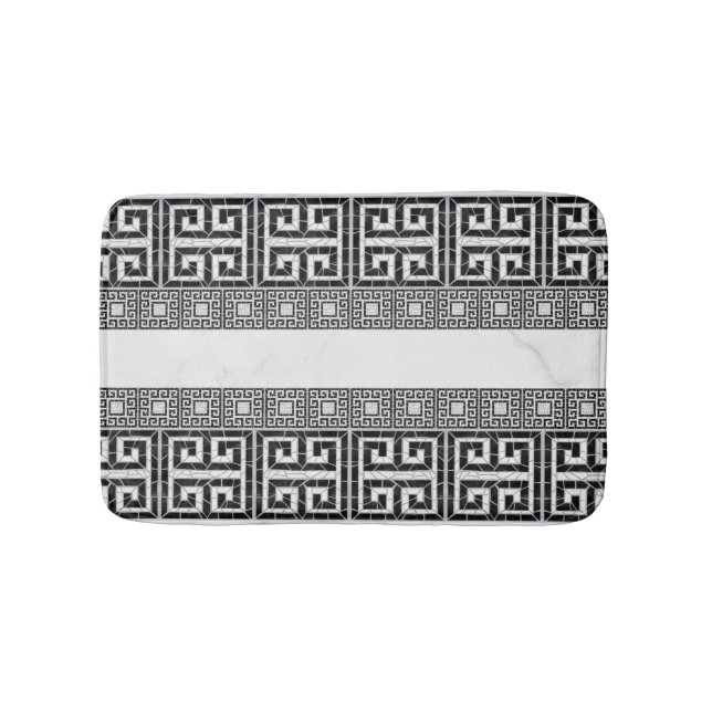 Tapete De Banheiro Mármore Negro Mágico, Azulejo quebrado grego (frente)