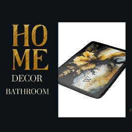 Tapete De Banheiro mármore preto de ouro