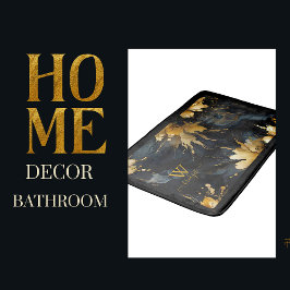 Tapete De Banheiro mármore preto de ouro abstrato da Trendy