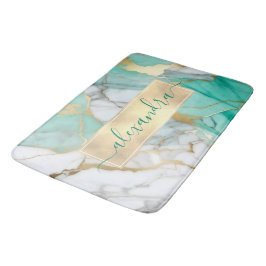Tapete De Banheiro Mármore Verde Sage Dourado Moderno Elegante