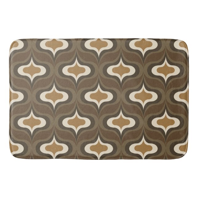 Tapete De Banheiro Marrom Retro Vintage (Frente)