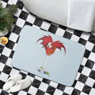 Tapete De Banheiro Martini Fantasy Red Dragon