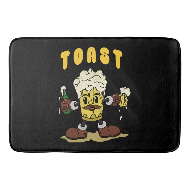 Tapete De Banheiro Mascote da Torrada de Cerveja (Frente)