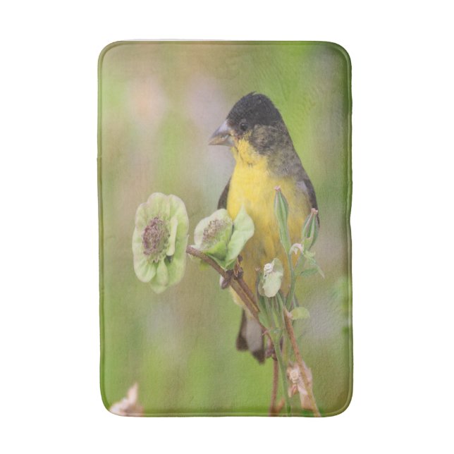 Tapete De Banheiro Masculino Goldfinch pregado em flores (Frente Vertical)