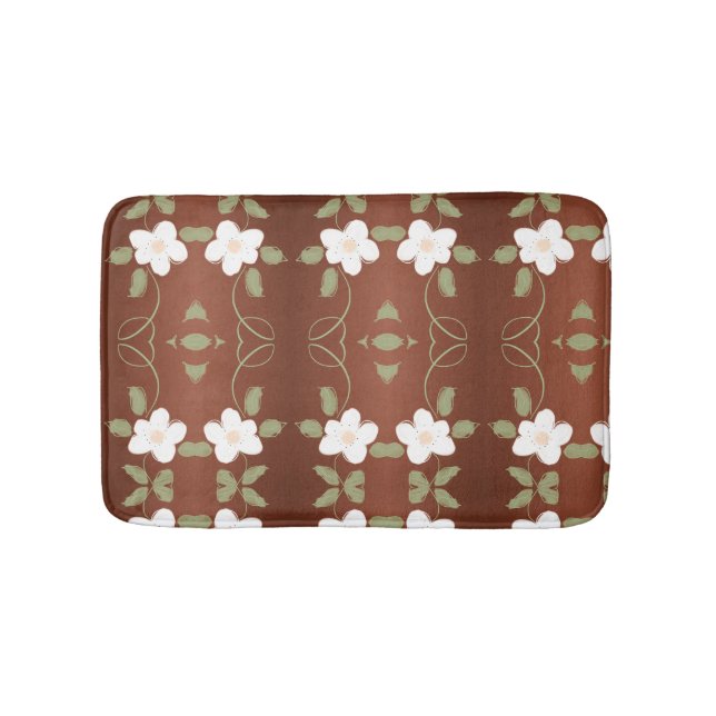 Tapete De Banheiro Mat Floral na moda Honey Brown (frente)