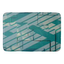 Tapete De Banheiro Matat Geométrico Azul