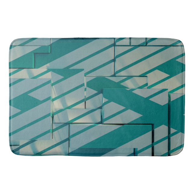 Tapete De Banheiro Matat Geométrico Azul (Frente)