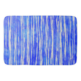 Tapete De Banheiro Matizes de padrão branco e azul riscado