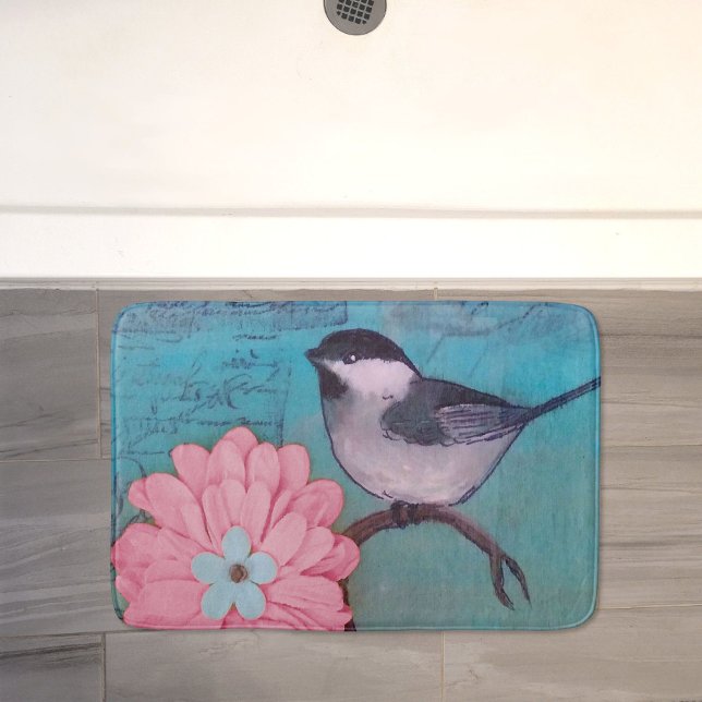 Tapete De Banheiro Matriz Chickadee Bath com Capas Negras (Criador carregado)