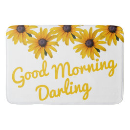 Tapete De Banheiro Matriz de Banheira de Flor Amarelo Motivacional