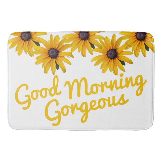 Tapete De Banheiro Matriz de Banheira de Flor Amarelo Motivacional (Frente)