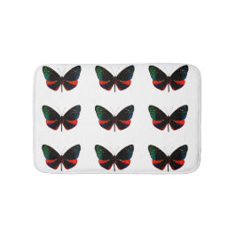 Tapete De Banheiro Matriz de Banheira Vermelha, Verde e Preta