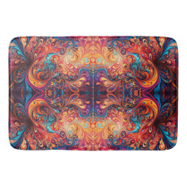 Tapete De Banheiro Matriz de Banho de Design Abstrato Vibrante