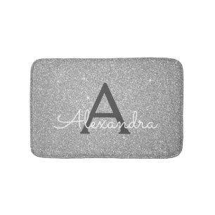 Tapete De Banheiro Matriz de Banho de Prata com Glitter Sparkle