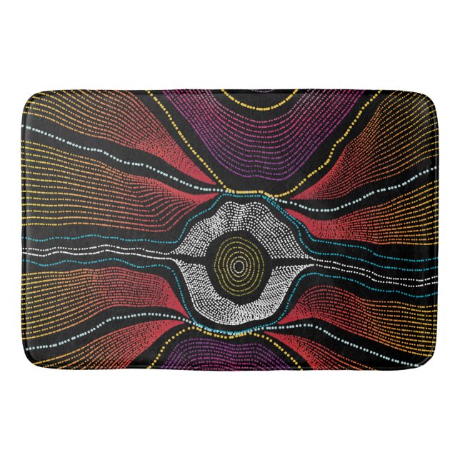 Tapete De Banheiro Matriz de Banho Design- 2 Aboriginal (Frente)