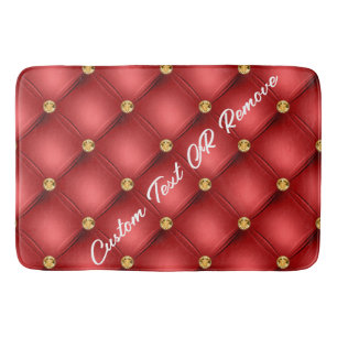 Tapete De Banheiro Matriz de Banho Dourado Vermelho com Texto Persona