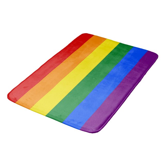 Tapete De Banheiro Matriz de banho grande com bandeira lgbt (Angulado)