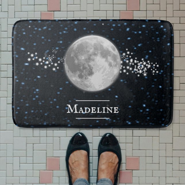 Tapete De Banheiro Matriz de Banho Personalizada Lunar (Lunar Personalized Bath Mat)