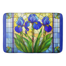 Matriz De Vidro Artesanal Azul Iris Floral
