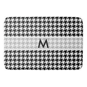 Tapete De Banheiro Matriz Personalizada de Banheira Black Houndstooth