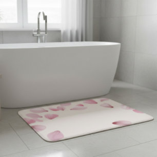 Tapete De Banheiro Matriz Petal Elegante Rosa