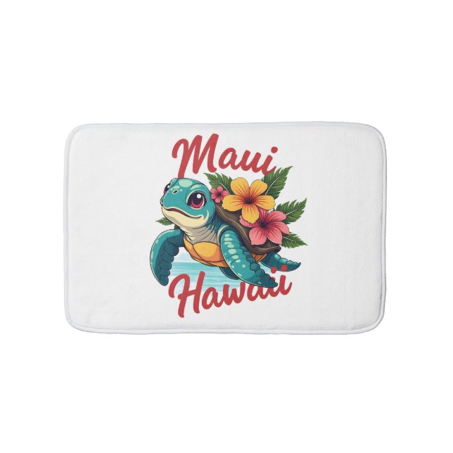Tapete De Banheiro Maui Hawaii T Shirt Girl Women Kids Sea Turtle Haw (frente)