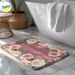 Tapete De Banheiro Mauve/Floral Rosa