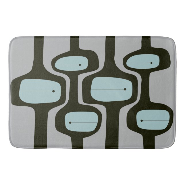 Tapete De Banheiro MCM Bath Mat - Azul e Cinzas (Frente)
