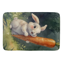 Tapete De Banheiro Meadow Bunny Dreams: Bath Mat Whimsical