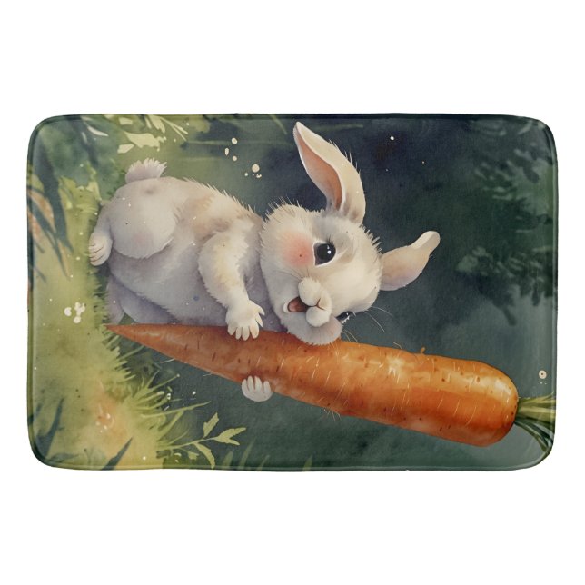 Tapete De Banheiro Meadow Bunny Dreams: Bath Mat Whimsical (Frente)