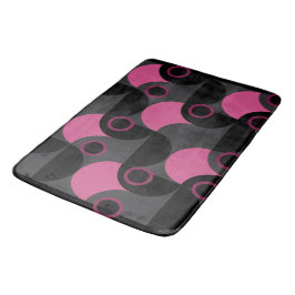 Tapete De Banheiro Médio Século moderno cor-de-rosa preto e cinza