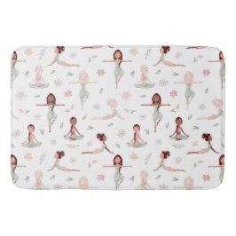 Tapete De Banheiro Meditação das garotas bonitas Zen Yoga Namaste esp