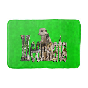 Tapete De Banheiro Meerkat Com Logotipo Meerkats Em Verde, Espuma De 