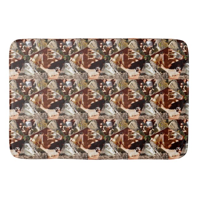 Tapete De Banheiro Meerkats Em Triângulos, Lge Memory Foam Bathmat (Frente)
