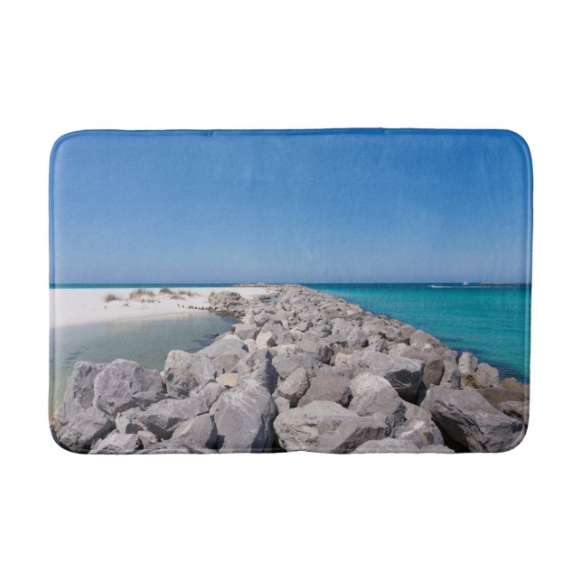 Tapete De Banheiro Meio Da Ilha Shell Jetty Bath Mat (Frente)