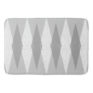 Tapete De Banheiro Meio século Moderna Cinza Argyle Bath Mat