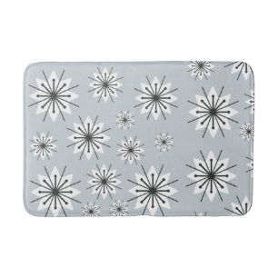 Tapete De Banheiro Meio século Moderno Flocos de Neve Prata