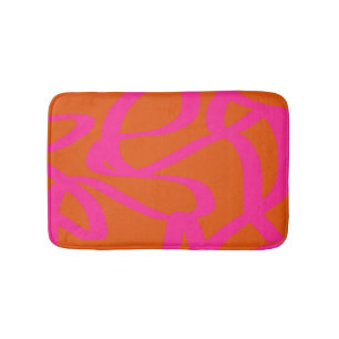 Tapete De Banheiro Meio século Moderno Linhas Abstrato Laranja E Rosa