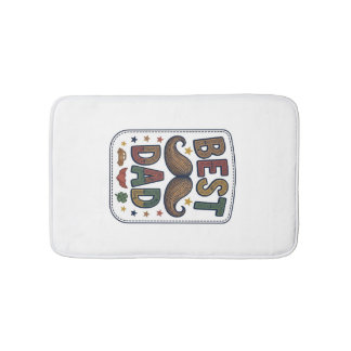 Tapete De Banheiro Melhor Design de Pai Bigode Vintage Vector Pai_1
