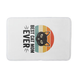 Tapete De Banheiro Melhor Mãe de Gato de Todos os Tempos Design Retro